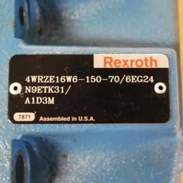 Rexroth 4WRZE16W6-150-70 Main Valve. 4WRZE16W6-150-70/6EG24N9ETK31/A1D3M. - USED