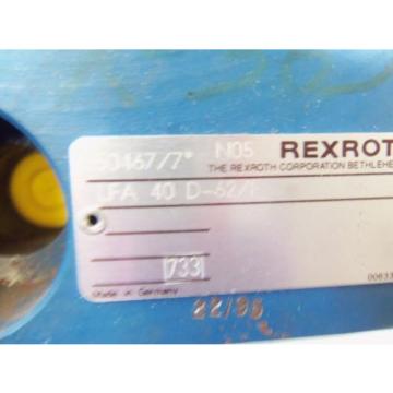 REXROTH HYDRAULIC VALVE LFA 40D-62/F (AS PICTURED) * USED*