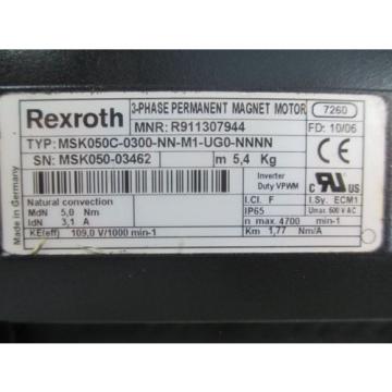 REXROTH AC SERVO MOTOR MSK050C-0300-NN-M1UG0-NNNN *REFURBISHED &amp; FULLY TESTED*