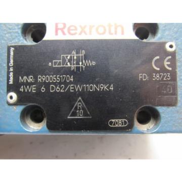 REXROTH R9000551704 4WE 6 D62/EW110N9K4 Directional Control Valve