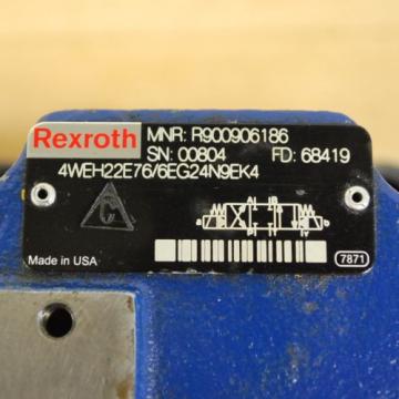 Rexroth 4WEH22E76/6EG24N9EK4, MNR:R900906186 Hydraulic Base Valve. - USED
