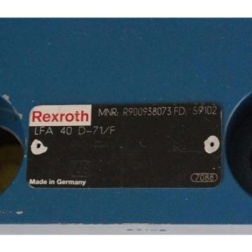 NEW REXROTH R900938073 CARTRIDGE VALVE LFA 40 D-71/F FD: 59102