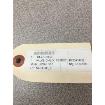 NEW REXROTH HYDRAULIC CHECK VALVE S20A3.0/12