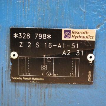 Rexroth Z2S16-A1-51-A2-31 Hydraulic Manifold Block Valve. *328-798* - USED