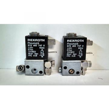 LOT OF (2) GUARANTEED! REXROTH PNEUMATIK 115V 57MA VALVES 572-400-747-0