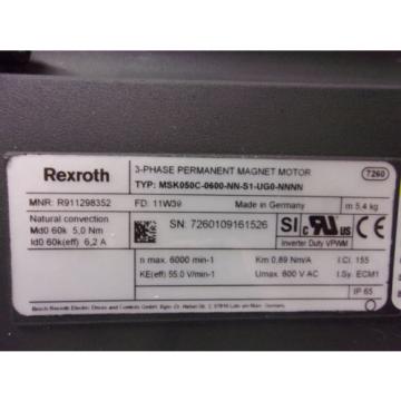 Rexroth MSK050C-0600-NN-S1-UG0-NNNN 3 Phase Servo Motor (MOT4038)