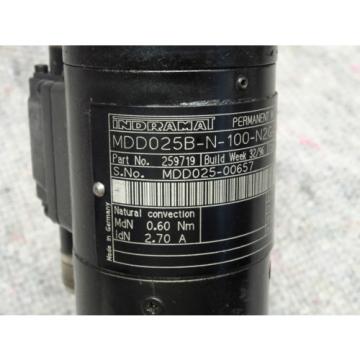 Indramat Rexroth Permanent Magnet Motor MDD025B-N-100-N2G-040FA0