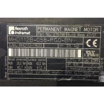 REXROTH INDRAMAT PERMANENT-MAGNET-MOTOR &lt;&gt; MHD112B-058-PG0-BN