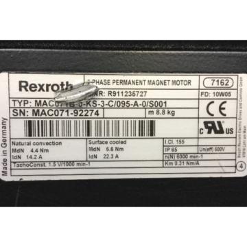 REXROTH 3~PERMANENT-MAGNET-MOTOR &lt;&gt; MAC071B -0 -KS -3 -C/095A -0/S001
