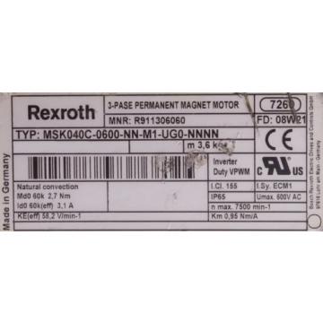 MSK040C-0600-NN-M1-UG0-NNNN R911306060 AC SERVOMOTOR  REXROTH ID5120