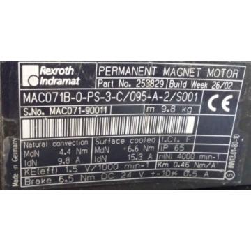 ***NEW*** REXROTH INDRAMAT MAC071B-0-PS-3-C/095-A-2/S001, MOTOR (RTS0594.725)