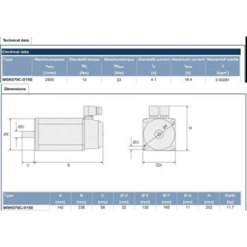 Rexroth permanent magnet synchronous motor MSK070C-0150-NN-M1-UG0-NNNN  NEW