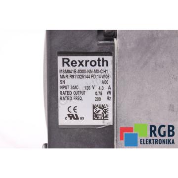 MSM041B-0300-NN-M0-CH1 R911325144 0.75KW 120V 4A 200HZ 3000/MIN REXROTH ID27467