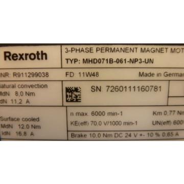 NEW REXROTH Motor MHD071B-061-BP3-UN  MHD071B061BP3UN
