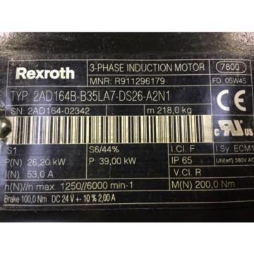 REXROTH  ( 3 - Phase Induction Motor ) 2AD164B-B35LA7-DS26-A2N1