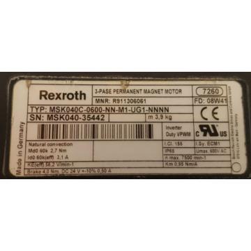 Rexroth MSK040C-0600-NN-M1-UG1-NNNN Servomotor 7500 min-1 (R911306061)