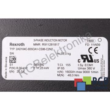 2AD104C-B35OA1-CS06-C2N2 20.5A 380V 3-PHASE INDUCTION MOTOR REXROTH ID15093