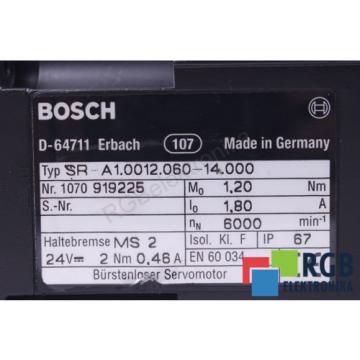 SERVOMOTOR SR-A1.0012.060-14.000 1.8A 6000MIN-1 BOSCH REXROTH ID35541