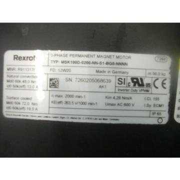 REXROTH SERVO MOTOR    MSK100D-0200-NN-S1-BG0-NNNN