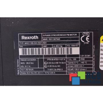 NEW SERVOMOTOR MKE118B-024-NG1-KE4 R911307945 21.7A BOSCH REXROTH ID26210