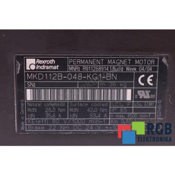 ROTOR FOR MOTOR MKD112B-048-KG1-BN 35.6A 4500MIN-1 REXROTH INDRAMAT ID20032