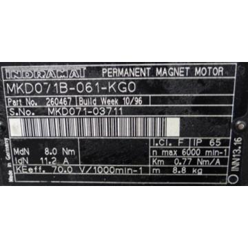 Rexroth Indramat Servomotor MKD071B-061-KG0 -used-