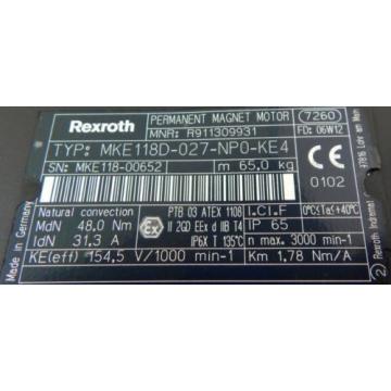 Rexroth Permanent Magnet Motor MKE 118D-027-NPO-KE4 - unused/OVP -