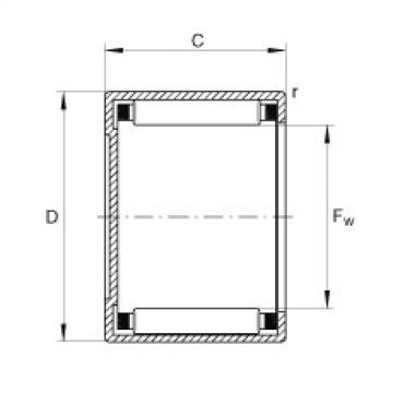 FAG Germany Drawn cup needle roller bearings with closed end - BCE1112