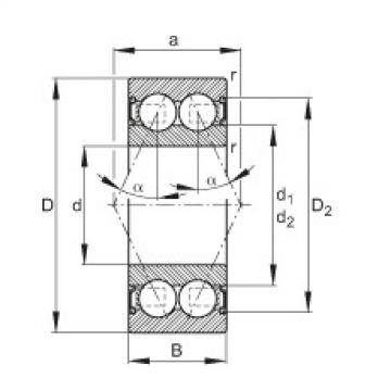 FAG Germany Angular contact ball bearings - 3002-B-2RS-TVH