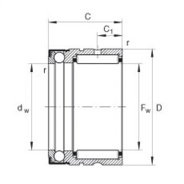 FAG Germany Needle roller/axial ball bearings - NX25-Z-XL