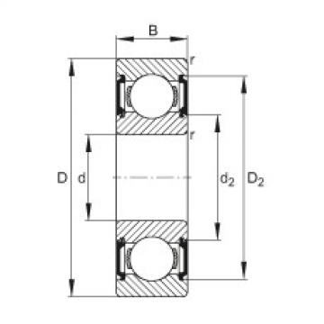 FAG Germany Deep groove ball bearings - 6208-C-2BRS