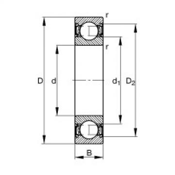 FAG Germany Deep groove ball bearings - S61704-2RSR