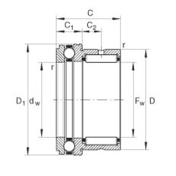 FAG Germany Needle roller/axial ball bearings - NKX30-XL