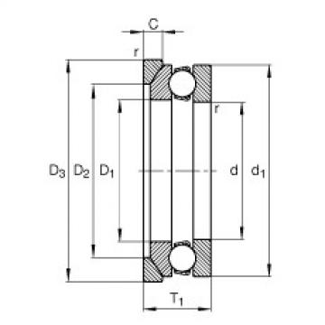 FAG Germany Axial deep groove ball bearings - 53203 + U203