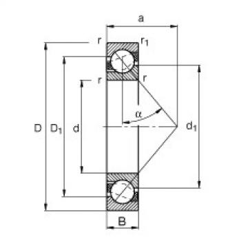 FAG Germany Angular contact ball bearings - 7005-B-XL-TVP