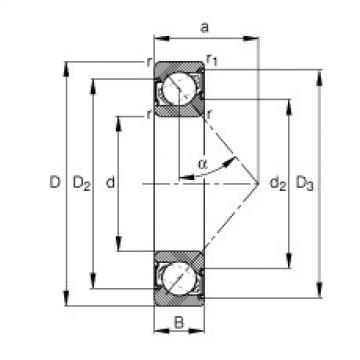 FAG Germany Angular contact ball bearings - 7005-B-XL-2RS-TVP