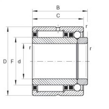 FAG Germany Needle roller/angular contact ball bearings - NKIB5904-XL