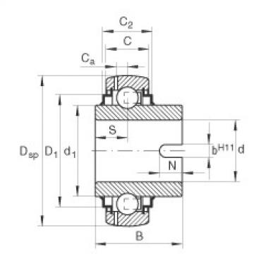 FAG Germany Radial insert ball bearings - GLE25-XL-KRR-B