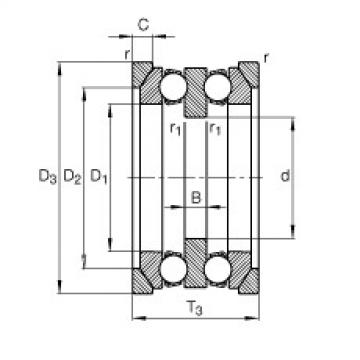 FAG Germany Axial deep groove ball bearings - 54209 + U209