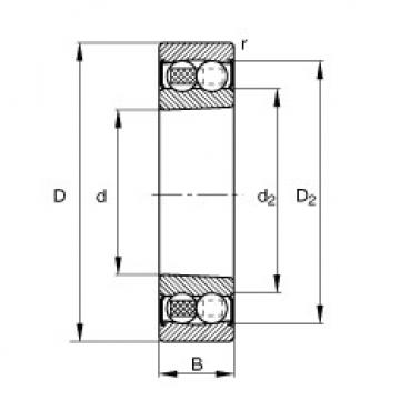 FAG Germany Self-aligning ball bearings - 2206-K-2RS-TVH-C3