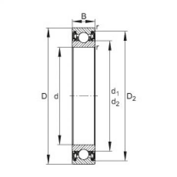 FAG Germany Deep groove ball bearings - 61814-2RZ-Y