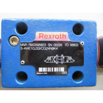Rexroth R900595823 Hydraulic Control Valve 982115-4WE10J33/CG24N9K4C 24VDC VGC