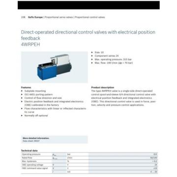Bosch Rexroth 4/4way Directional Hydraulic Proportional ServoValve 24v-Trigger