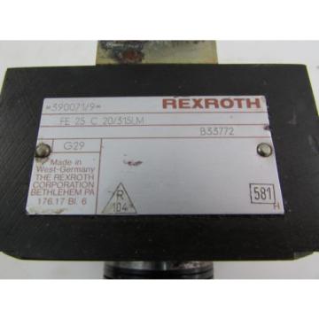 REXROTH FE 25 C 20/315LM FLOW CONTROL VALVE Used, 390071/9