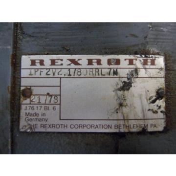 REXROTH HYDRAULIC PUMP #525641J MOD:1PF2V2.1/80RR7M USED