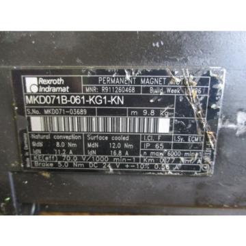 REXROTH INDRAMAT SERVO MOTOR MKD071B-061-KG1-KN