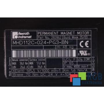 DECKEL FOR MOTOR MHD112C-024-PG3-BN REXROTH INDRAMAT ID30286