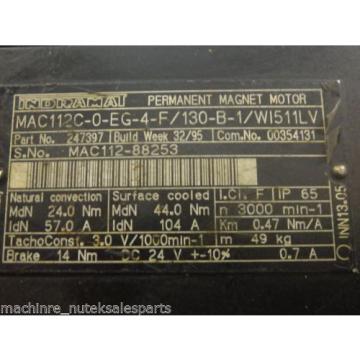 Indramat Rexroth Permanent Magnet Motor MAC112C-0-EG-4-F/130-B-1/WI511LV * USA *