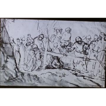 Rembrandt:   Christ Bearing the Cross, Drawing, Magic Lantern Glass Slide